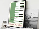 tableau piano moderne vert