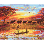 tableau ombre famille éléphant