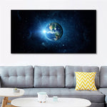 tableau photo de la terre dans l’espace