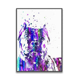 tableau abstrait chien violet