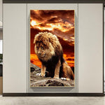 tableau lion triste