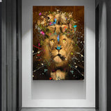 tableau moderne lion et couronne