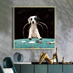 tableau golden qui joue au poker