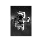 tableau d’un astronaute en noir et blanc