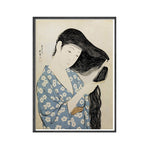 Tableau vintage japonais femme cheveux noir