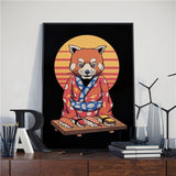 Japanese Samurai Cat Posters and Prints Ramen Nostalgia 