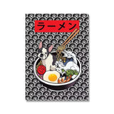 Japanese Ramen Sushi Cute Animals Asian Food Posters Canvas 