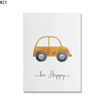 Tableau enfant voiture jaune