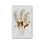 Cadre fleurs blanches et en or