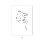 tableau deux visage abstrait