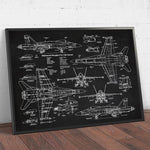 Tableau retro noir avion