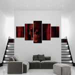 tableau squelette mystique rouge