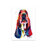 tableau basset fond blanc