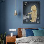 tableau ours petite lampe