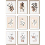 tableau ligne bouquet de fleurs
