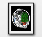tableau astronaute pot de fleur
