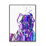 tableau abstrait chien violet