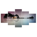 Tableau arbres sur un lac calme