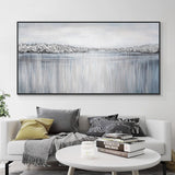 tableau grand lac et montagne de glace