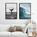 affiche photo baleine noir et blanc