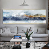 tableau peinture montagne jaune