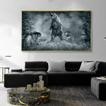 tableau d’un ours et d’un loup