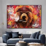 tableau pop art d’un ours