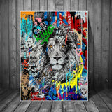 cadre lion 1 pièce Street art