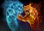 Affiche tigre légendaire bleu