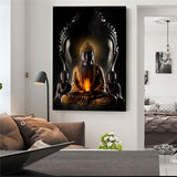 affiche bouddha 1 pièce Bouddha fond noir