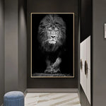 tableau lion 1 pièce Lion dans le noir