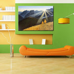 tableau peinture à l’huile montagne et plaine