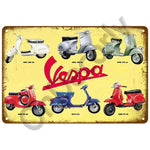 Vespa GTS Motorcycle Pub Bar Decoration Tin Sign Shabby Chic