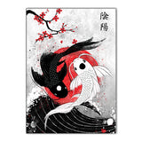 tableau poisson japonais yin yang