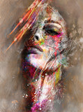 tableau portrait femme graffiti