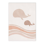 tableau abstrait poisson beige