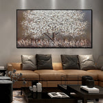 tableau peinture arbre en or