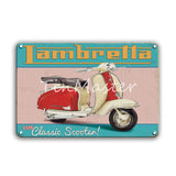 Lambretta Triumph Motorcycles Metal Wall Art Tin Sign 