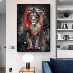 Tableau lion Style pop art
