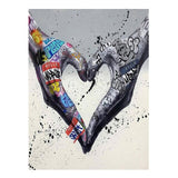 tableau street art main dans la main