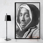 tableau Tupac Shakur sur fond noir