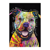 tableau coloré pitbull fond noir