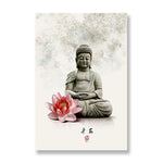 Affiche vintage bouddha et fleurs