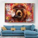 tableau pop art d’un ours