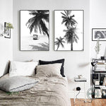 tableau photo noir et blanc tropicale