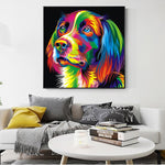 tableau multicolore d’un grizzli