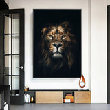 tableau lion sombre