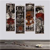 Japanese Ukiyo-e Tiger Canvas Scroll Posters Wall Pictures 