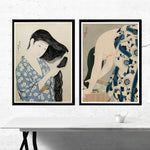 Tableau vintage japonais femme cheveux