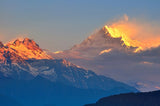 tableau photo montagne et nuages